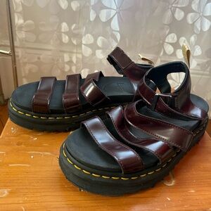 VEGAN Doc Marten cherry red sandals